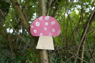 Finger paint mushroom craft