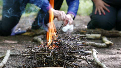 Campfire cooking at Swanwick Lakes