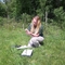 Trainee Ecologist Aggie Thompson conducting an Orthoptera survey