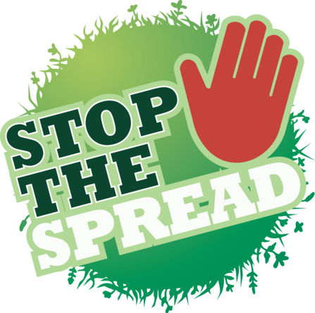 Graphic reading "Stop the spread"