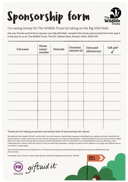 Big Wild Walk 2024 Sponsorship Form