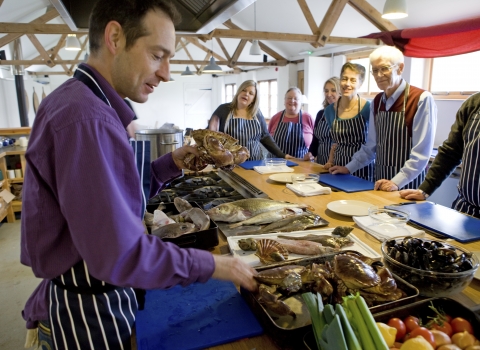 Seafood cooking demonstration © Toby Roxburgh/2020 VISION