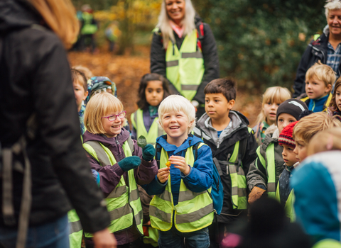 School children at a Wildlife Trust reserve