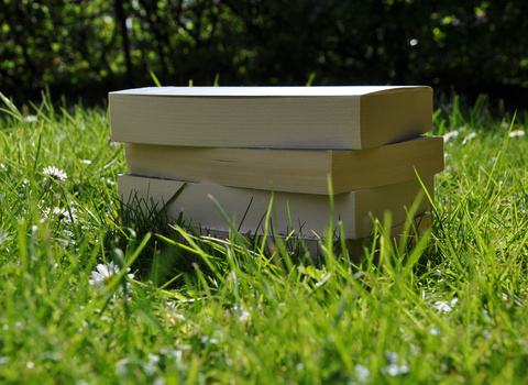 Books on grass © Hampshire & Isle of Wight Wildlife Trust